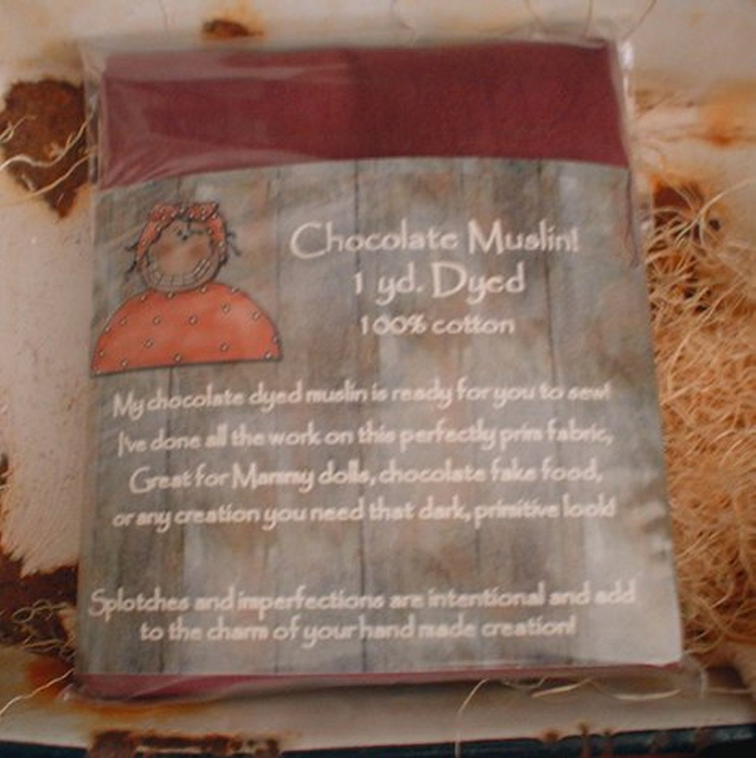 1 yard Primitive Chocolate Dyed MUSLIN cotton fabric (#252)